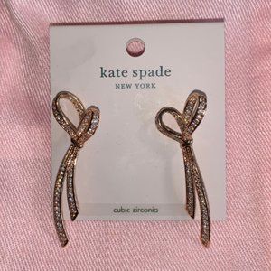 New Kate Spade All Tied Up Pave Drop Earrings
